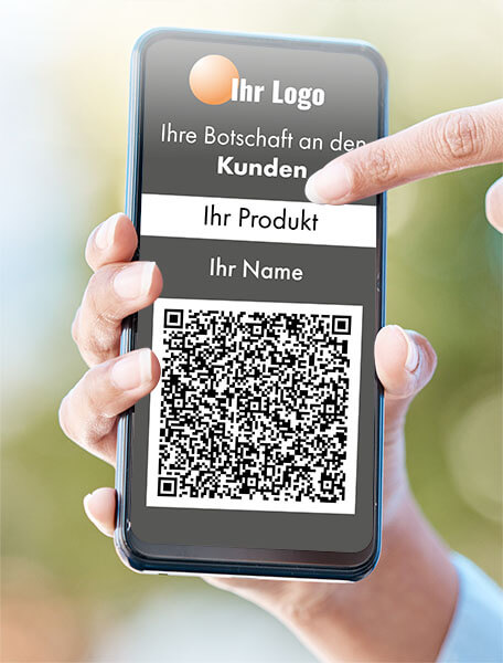 So sieht die Visitenkarte in der Praxis aus. Ihre Daten werden individuell angepasst.